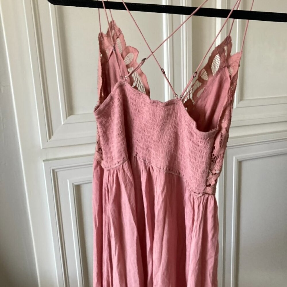 NWOT Free People One Adella Slip Mini Dress Rose Pink Sz L - Picture 7 of 7